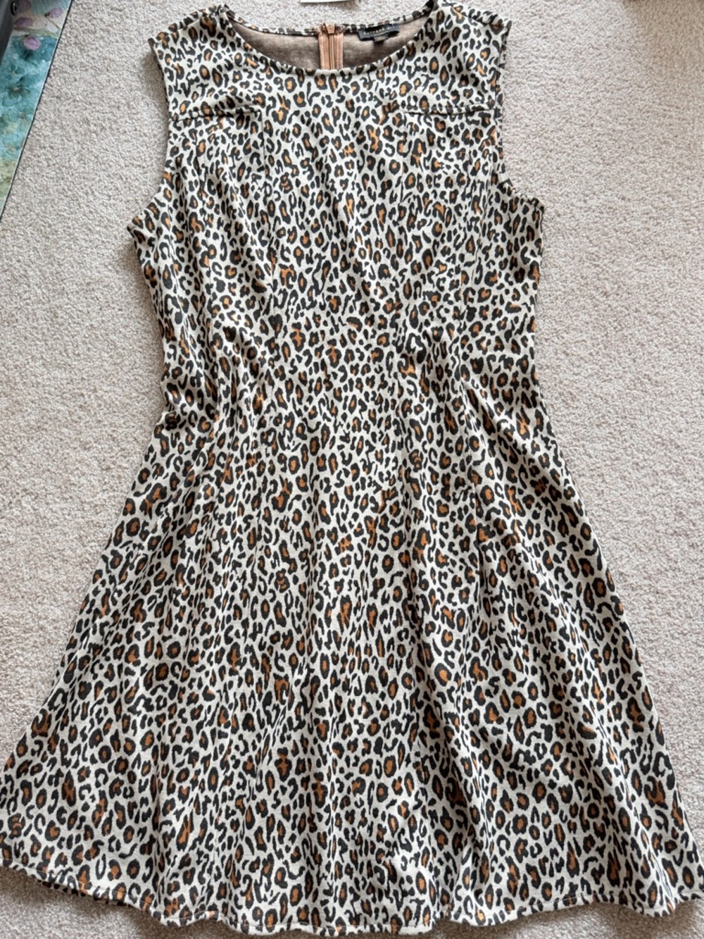 Anthropologie animal print fit and flare  midi dress